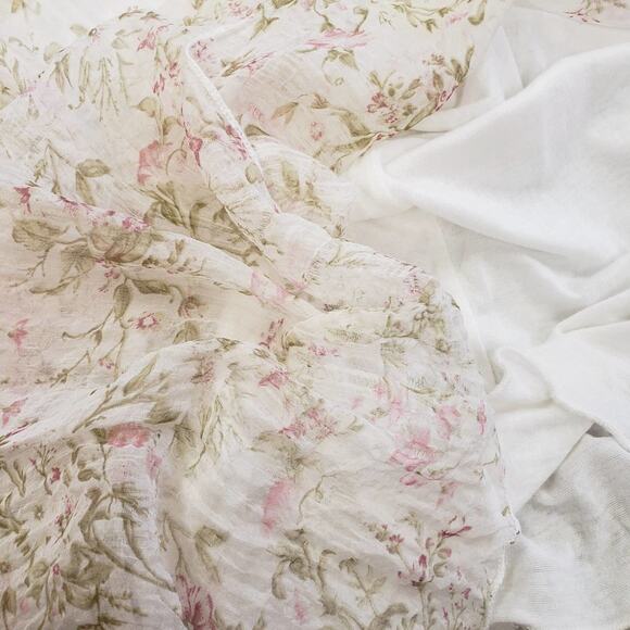 Carla Conti‎ 100% Silk Ivory Sheer Floral Flowy Feminine Top Size Small Italy - Picture 6 of 9